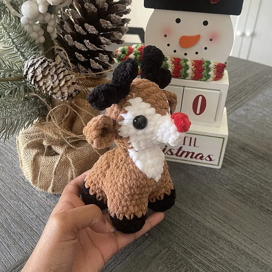 Handmade Crochet - Rudolf the Reindeer - Sitting