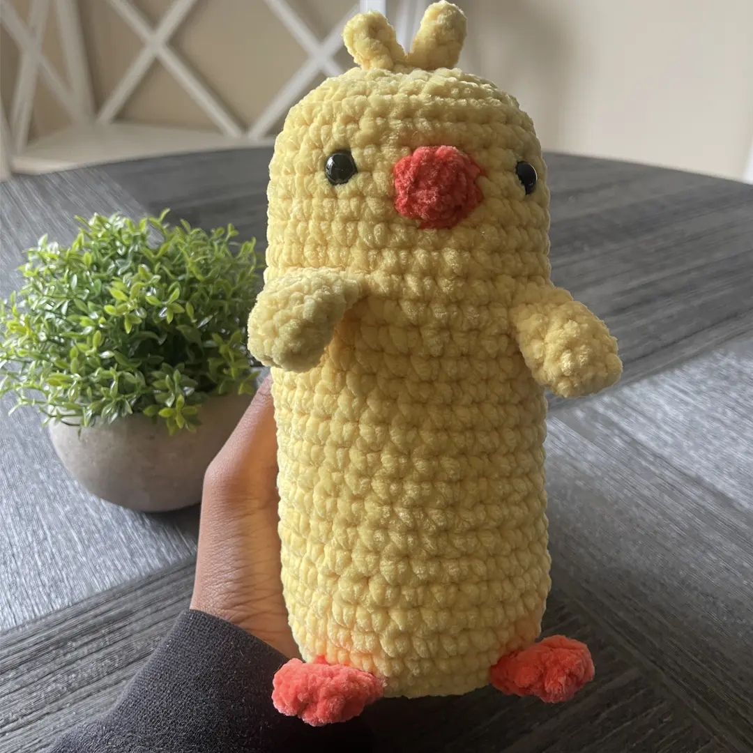 Handmdade Crochet - Long Chicken Plushie - Holding