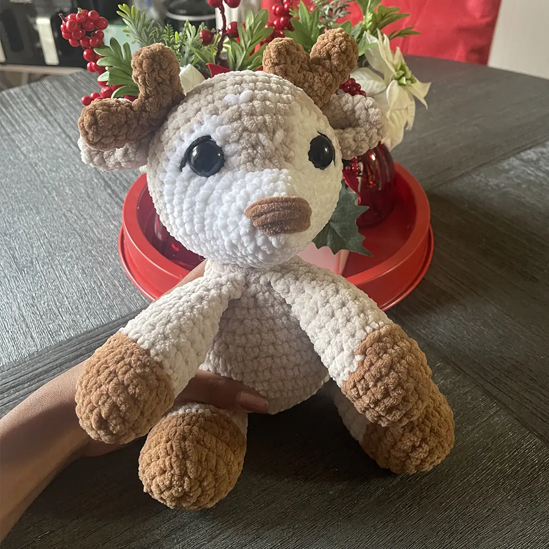 Handmade Crochet - Deer Plushie - Sitting