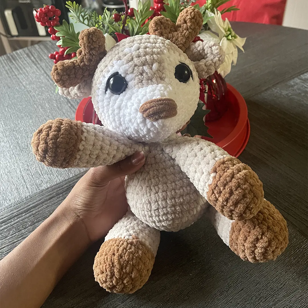 Handmade Crochet - Deer Plushie - Holding