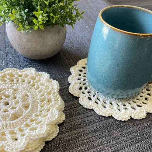 Doily Coaster (4 pack) • Available in multi and winter white