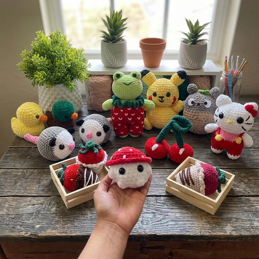 handmade crochet plushies