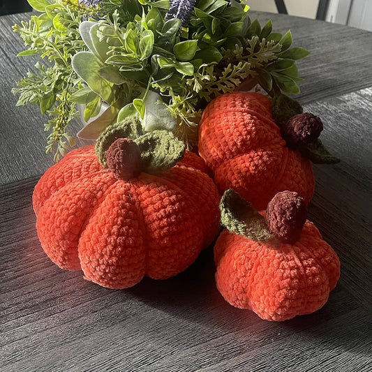 handmade crochet pumpkins