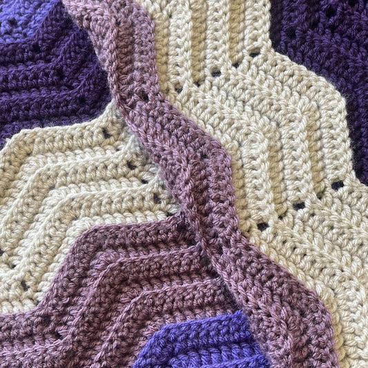 handmade crochet chevron blanket
