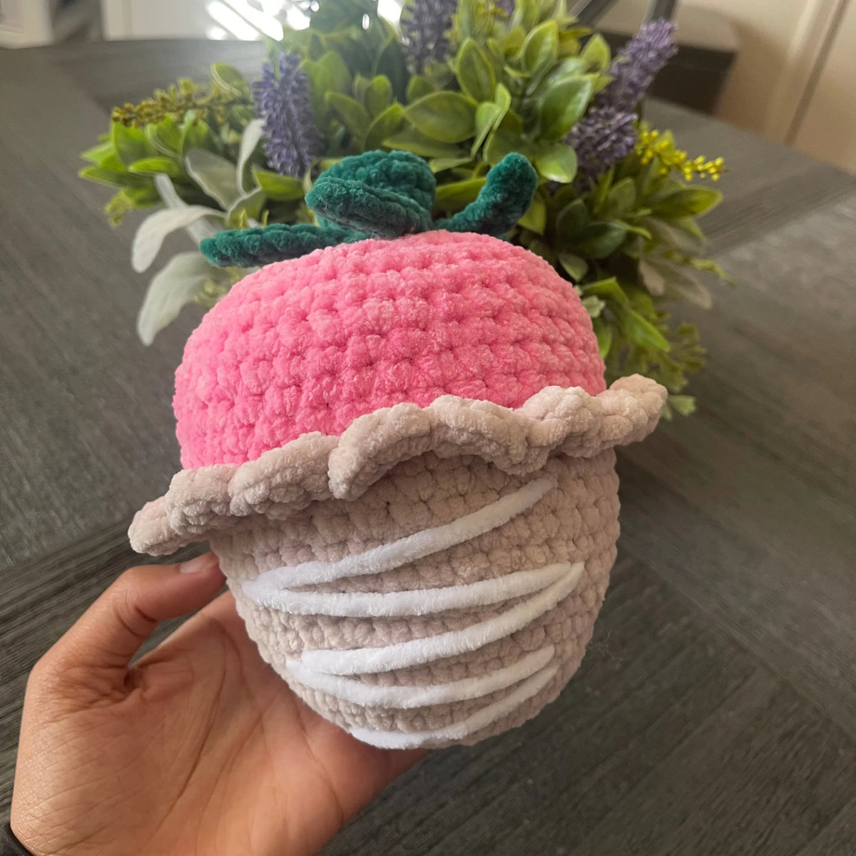 Handmade Crochet - Caramel with White