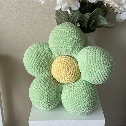 Key Lime Daisy Pillow