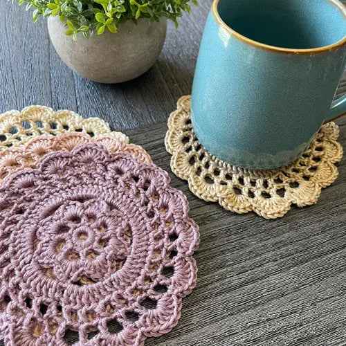 Doily Coaster (4 pack) • Available in multi and winter white